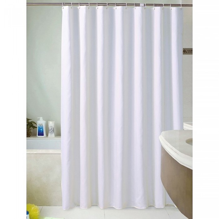 Κουρτίνα Μπάνιου Υφασμάτινη 180x200 εκ., Λευκή Frans Interior Design K1-20