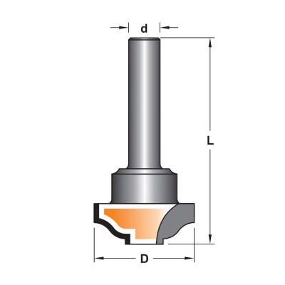 Κοπτικό εργαλείο Ρούτερ μορφής ΒΙΜΗΚΕ D=19 L=50 d=6.35 6013-0010191