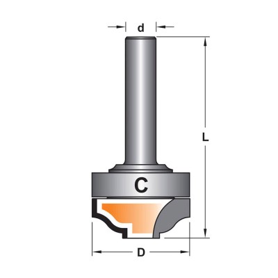 Κοπτικό εργαλείο Ρούτερ μορφής ΒΙΜΗΚΕ D=30 L=62 d=9.5 6013-0010302C