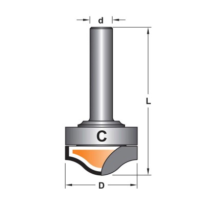 Κοπτικό εργαλείο Ρούτερ μορφής ΒΙΜΗΚΕ D=30 L=62 d=9.5 6013-0020302C