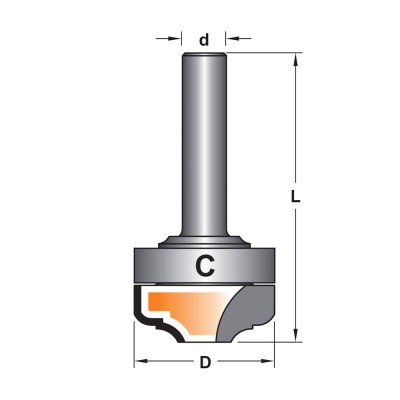 Κοπτικό εργαλείο Ρούτερ μορφής ΒΙΜΗΚΕ D=30 L=62 d=9.5 6013-0040302C