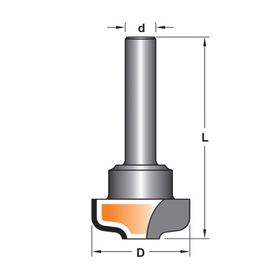 Κοπτικό εργαλείο Ρούτερ μορφής ΒΙΜΗΚΕ D=19 L=50 d=6.35 6013-0050191