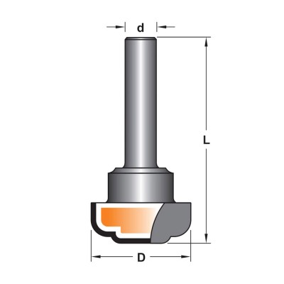 Κοπτικό εργαλείο Ρούτερ μορφής ΒΙΜΗΚΕ D=19 L=50 d=6.35 6013-0070191