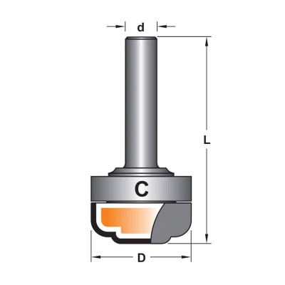 Κοπτικό εργαλείο Ρούτερ μορφής ΒΙΜΗΚΕ D=30 L=62 d=9.5 6013-0070302C