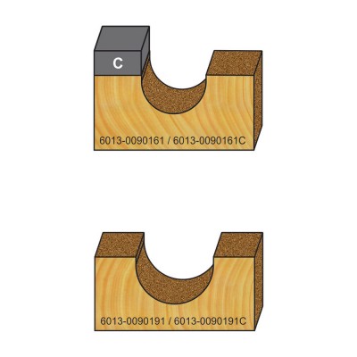 Κοπτικό εργαλείο Ρούτερ μορφής ΒΙΜΗΚΕ D=10 R=5 L=45 d=6.35 6013-0090101