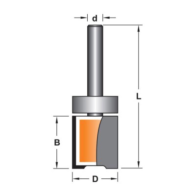Κοπτικό εργαλείο Ρούτερ μορφής ΒΙΜΗΚΕ D=13 B=16 L=58 d=d6.35 6013-0120131-16C