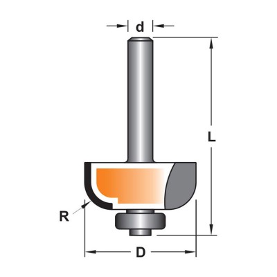 Κοπτικό εργαλείο Ρούτερ μορφής ΒΙΜΗΚΕ D=23.5 R=5 L=50 d=6.35 6014-0030051