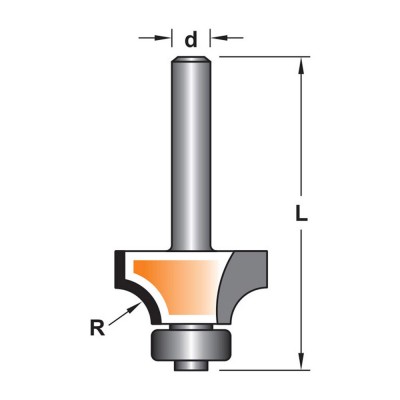 Κοπτικό εργαλείο Ρούτερ μορφής ΒΙΜΗΚΕ R=6.5 L=50 d=6.35 6014-0040651