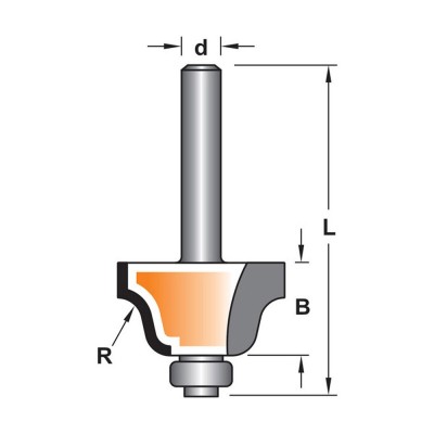 Κοπτικό εργαλείο Ρούτερ μορφής ΒΙΜΗΚΕ R=3 B=11 L=43 d=6.35 6014-0060031