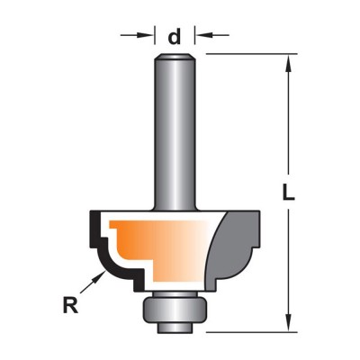 Κοπτικό εργαλείο Ρούτερ μορφής ΒΙΜΗΚΕ R=8 L=56 d=6.35 6014-0090081
