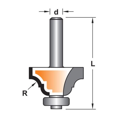 Κοπτικό εργαλείο Ρούτερ μορφής ΒΙΜΗΚΕ R=6 L=56 d=6.35 6014-0101061