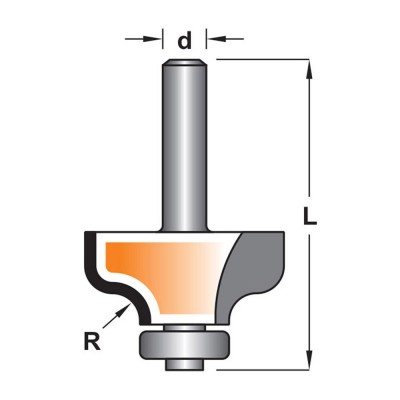 Κοπτικό εργαλείο Ρούτερ μορφής ΒΙΜΗΚΕ R=6 L=56 d=6.35 6014-0110061