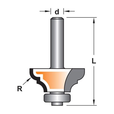 Κοπτικό εργαλείο Ρούτερ μορφής ΒΙΜΗΚΕ R=6 L=56 d=6.35 6014-0120061