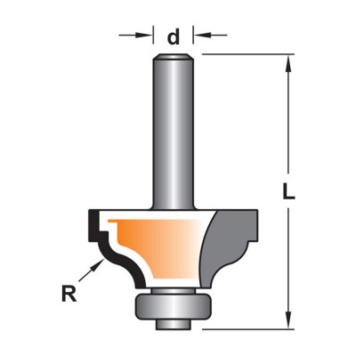 Κοπτικό εργαλείο Ρούτερ μορφής ΒΙΜΗΚΕ R=4 L=52 d=6.35 6014-0130041