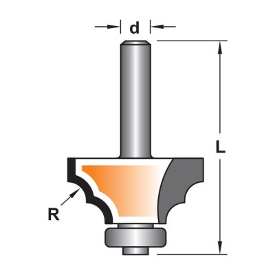 Κοπτικό εργαλείο Ρούτερ μορφής ΒΙΜΗΚΕ R=6 L=56 d=6.35 6014-0140061