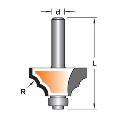 Κοπτικό εργαλείο Ρούτερ μορφής ΒΙΜΗΚΕ R=6 L=56 d=6.35 6014-0141061