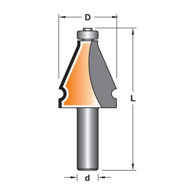 Κοπτικό εργαλείο Ρούτερ μορφής ΒΙΜΗΚΕ D=35 L=86 d=12.7 6014-0170353