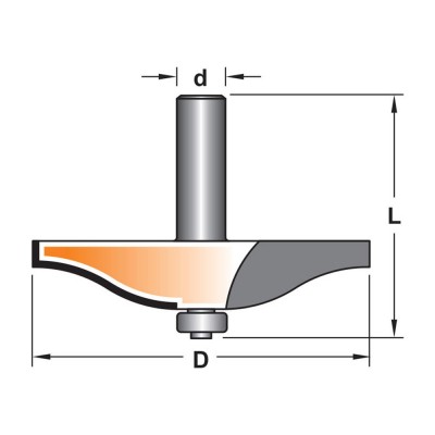 Κοπτικό εργαλείο Ρούτερ μορφής ΒΙΜΗΚΕ D=88 L=64 d=12.7 6014-0200903