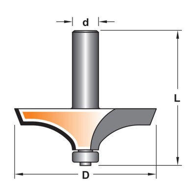 Κοπτικό εργαλείο Ρούτερ μορφής ΒΙΜΗΚΕ D=69 L=68 d=12.7 6014-0220693