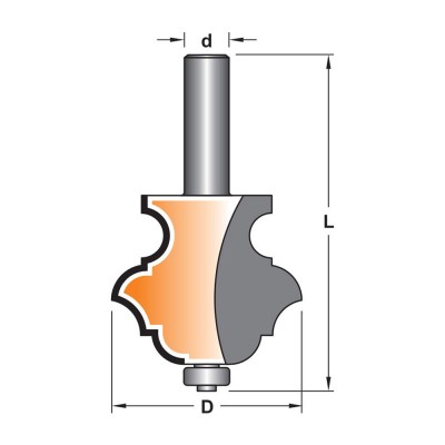 Κοπτικό εργαλείο Ρούτερ μορφής ΒΙΜΗΚΕ D=54 L=96 d=12.7 6014-0240543