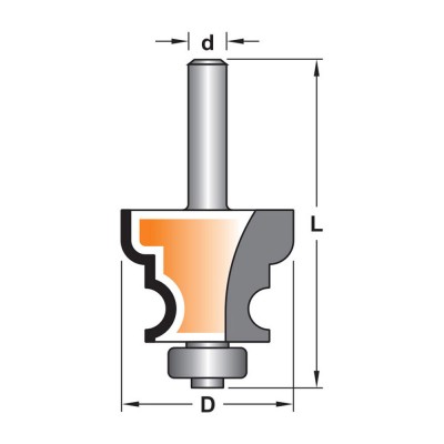 Κοπτικό εργαλείο Ρούτερ μορφής ΒΙΜΗΚΕ D=28.6 L=60 d=12.7 6014-0250283