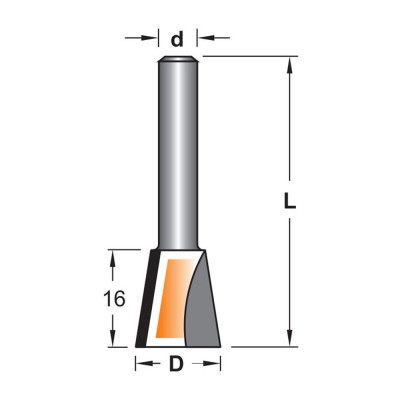 Κοπτικό εργαλείο Ρούτερ μορφής ΒΙΜΗΚΕ D=10 L=45 d=6 6015-002106