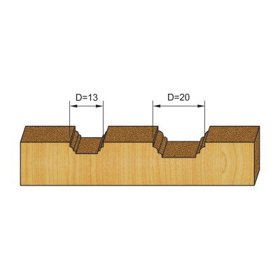 Κοπτικό εργαλείο Ρούτερ μορφής ΒΙΜΗΚΕ D=13 L=50 d=6.35 6015-0090131