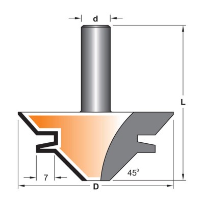 Κοπτικό εργαλείο Ρούτερ μορφής ΒΙΜΗΚΕ D=68 L=68 d=12.7 6015-0130683