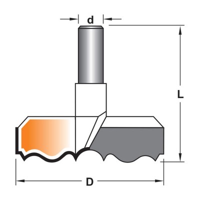 Κοπτικό εργαλείο Ρούτερ μορφής ΒΙΜΗΚΕ D=54 L=72 d=12.7 6015-017201