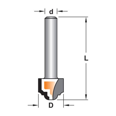 Κοπτικό εργαλείο Ρούτερ μορφής ΒΙΜΗΚΕ D=13 B= L=50 d=6.35 6015-029