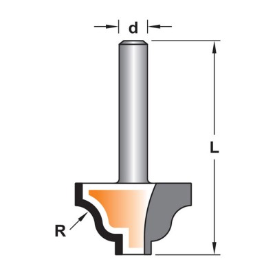 Κοπτικό εργαλείο Ρούτερ μορφής ΒΙΜΗΚΕ R=3 L=52 d=6.35 6015-030