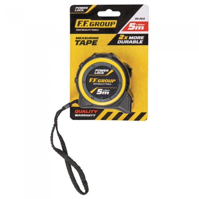 Μέτρο ταινίας με Αυτόματη Επαναφορά 25mm x 5m FF GROUP Power Lock 38265