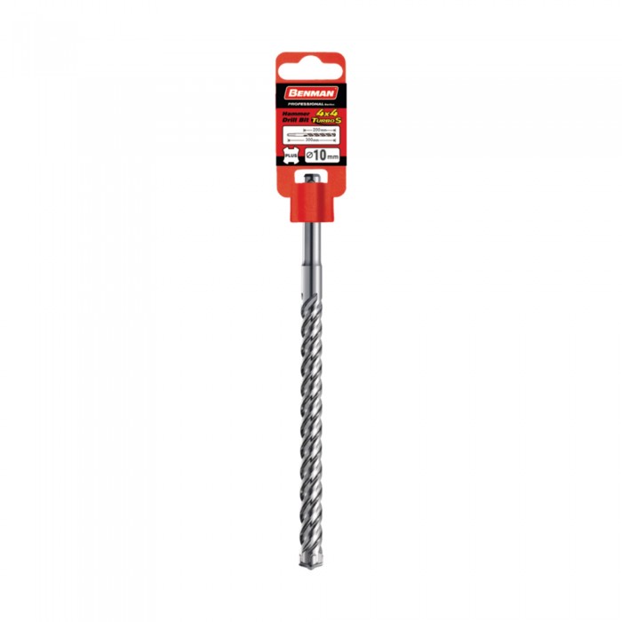 Διαμαντοτρύπανο Τετράκοπο με Υποδοχή SDS Plus Πέτρας-Μπετού 10mm x 200/260mm BENMAN 74765