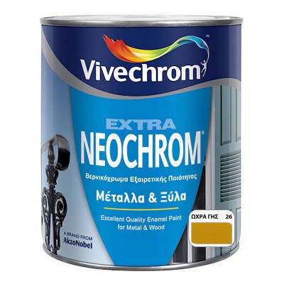 Bερνικόχρωμα Μετάλου και Ξύλου μεγάλης αντοχής VIVECHROM EXTRA NEOCHROM Νο26 Ώχρα Γης 750ml