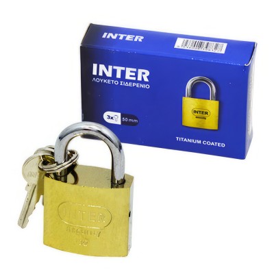 Λουκέτο με ορυχάλκινο σώμα και ατσάλινο λαιμό 50mm INTER Κίνας
