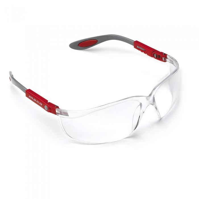 Γυαλιά Προστασίας Maco 6011 Διάφανο-Γκρι-Κόκκινο