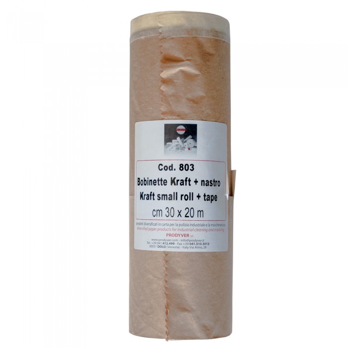 Χαρτί Κάλυψης με Αυτοκόλλητη Ταινία σε Ρολό 30cm x 20m Prodyver 803