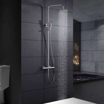 Στήλη Ντους Θερμοστατική με Ρυθμιζόμενη Τηλεσκοπική Βέργα 87-133εκ. Ανοξείδωτη 316 IMEX MOSCU BTK017/AC