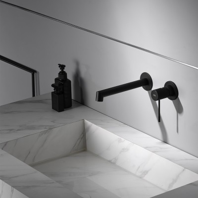 Εντοιχιζόμενη Μικτική Μπαταρία Νιπτήρος Μαύρο Ματ IMEX LINE GLD038/NG