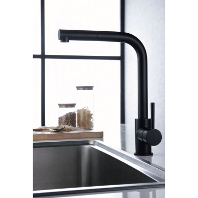 Μπαταρία Κουζίνας με Αποσπώμενο Τηλέφωνο Μαύρο Ματ Imex MALTA GCE006/NG