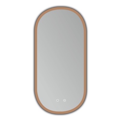 Τετράγωνος Καθρέφτης με Κρυφό Φωτισμό και Πλαίσιο Αλουμινίου Ροζ Χρυσό με Κρυφό Φωτισμό 3LED (Θερμό, Φυσικό Λευκό και Ψυχρό φως) 500x900MM LEDIMEX Tokyo TOKY022/90OR