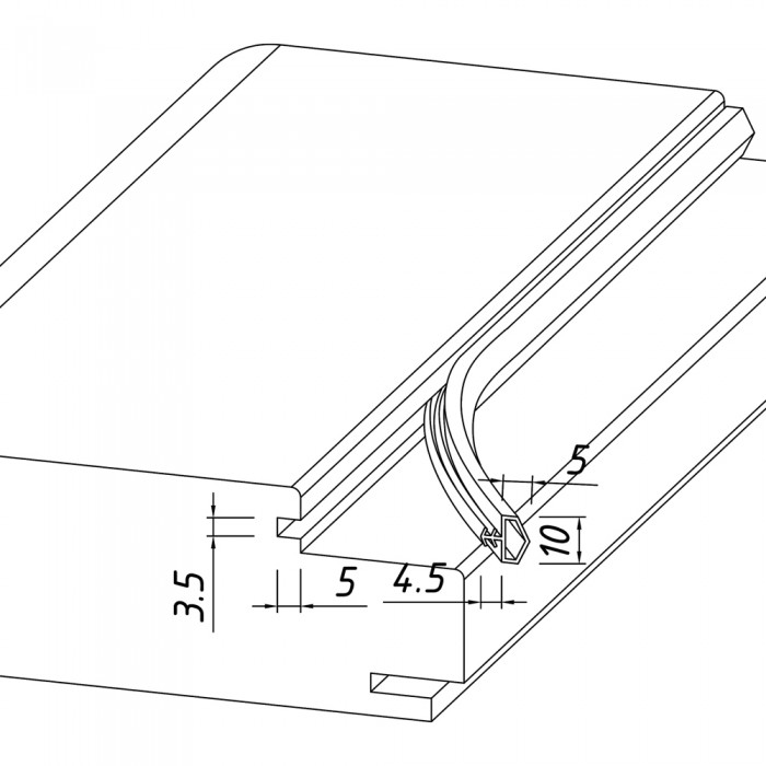 Λάστιχο ξύλινων πορτών  "ΣΠΙΤΑΚΙ" για κινησιά Καφέ Ανοιχτό με το μέτρο