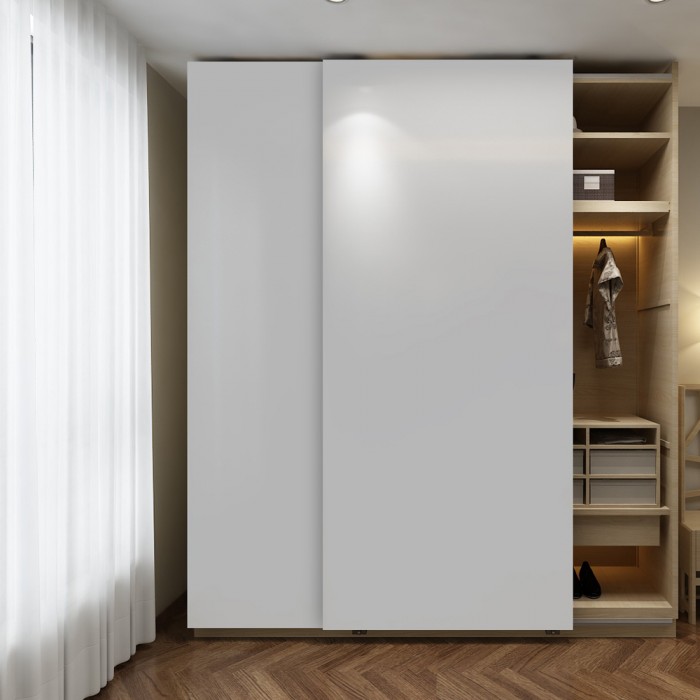 Μηχανισμός συρόμενης Τρίφυλλης ντουλάπας βαρέως τύπου OPK Ocean 1 σε Χρώμα Προφίλ Φυσικό Αλουμίνιο