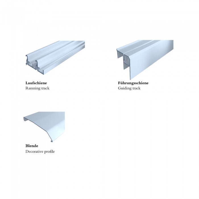 Μηχανισμός συρόμενης Τρίφυλλης ντουλάπας βαρέως τύπου OPK Ocean 1 σε Χρώμα Προφίλ Φυσικό Αλουμίνιο