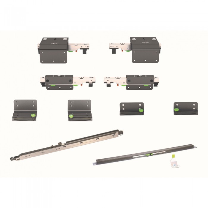 Μηχανισμός συρόμενης Τρίφυλλης ντουλάπας βαρέως τύπου OPK Ocean 1 σε Χρώμα Προφίλ Φυσικό Αλουμίνιο