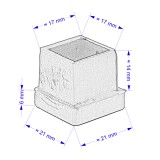 Τάπα Πλαστική Τετράγωνη Χωνευτή 20 mm x 20 mm No 212 σε χρώμα Μαύρο