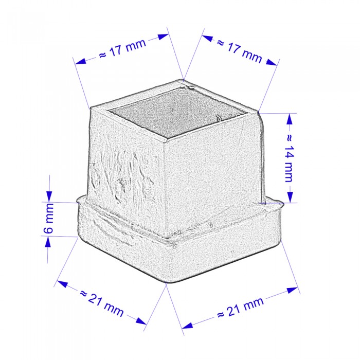 Τάπα Πλαστική Τετράγωνη Χωνευτή 20 mm x 20 mm No 212 σε χρώμα Μαύρο