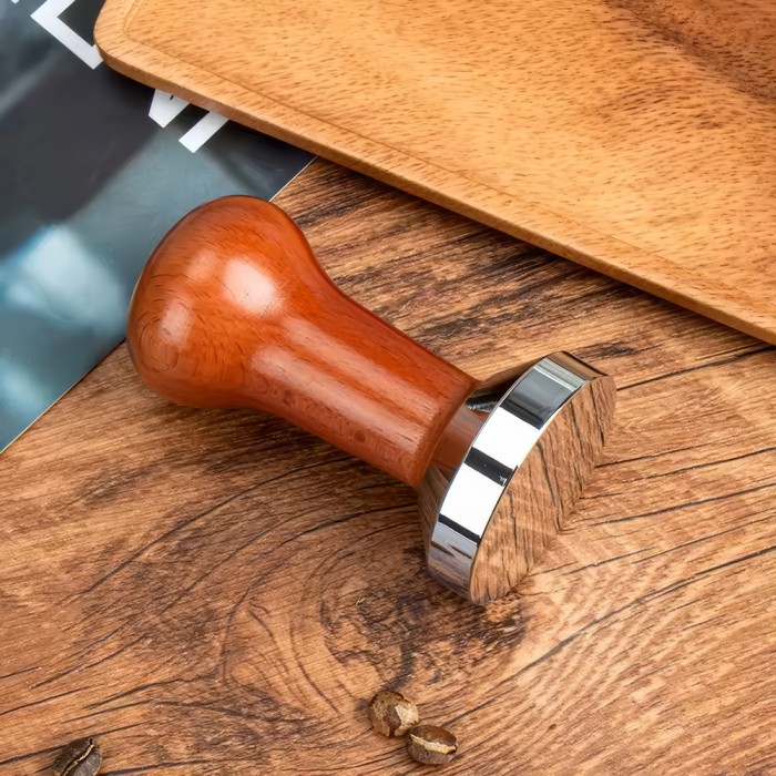 Tamper Inox 18/10 Με Ξύλινη Λαβή Ø 5.8x9cm GTSA 23-4091