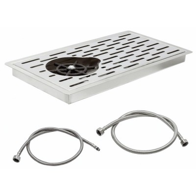 Rinser Ποτηριών Χωνευτό Με Σχάρα (Περιέχει 2 Σωλήνες) 42.5x23x3cm Inox GTSA 24-1211