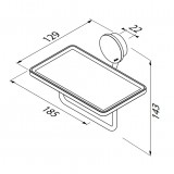 Χαρτοθήκη με Εταζέρα 18,5x12,9 εκ. OPAL GEESA Chrome PVD 7224-100